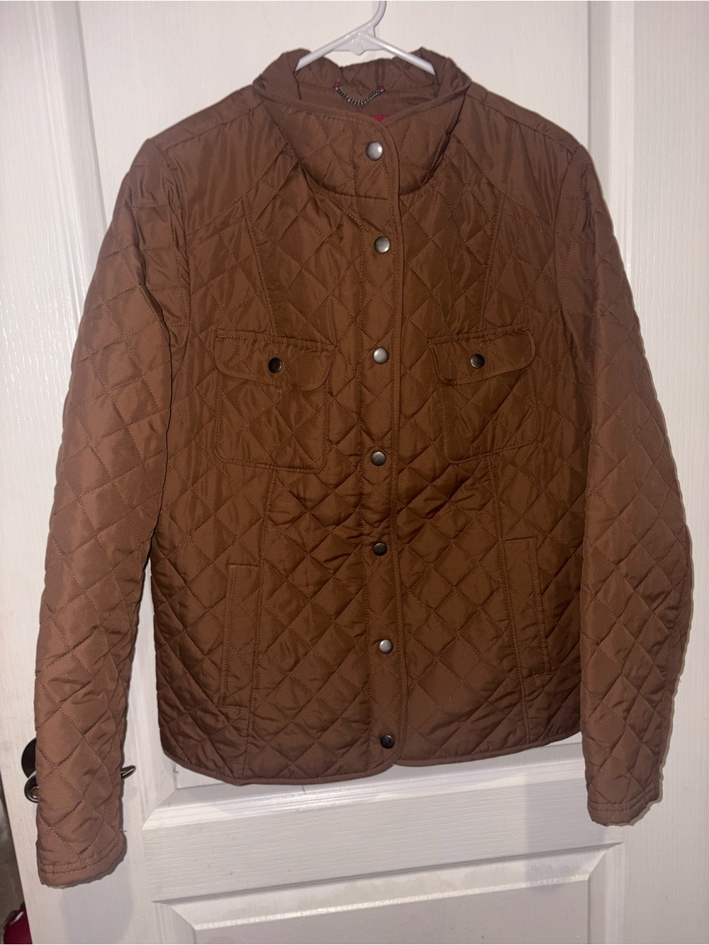 Quilted Brown Women's Jacket - Classic Lightweight Coat - Merona XL